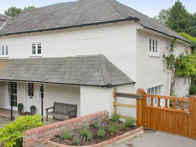 Main entrance and parking for 3 cars | White Horse Cottage, West Meon, near Petersfield