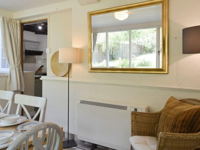 Dining room conveniently adjoins kitchen | Broomriggs Cottage, Near Sawrey, Hawkshead