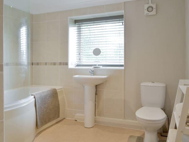 Family bathroom with shower over bath | Townend Cottage, Soulby, near Kirkby Stephen