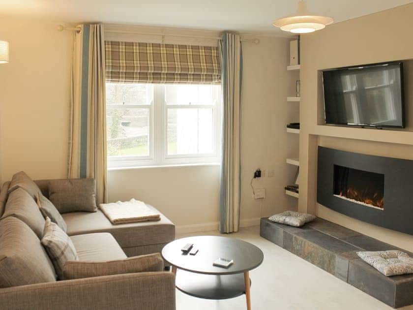Stylish living room | 12A Elm Court - Greta Grove Apartments, Keswick