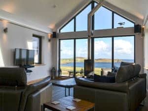 Stunning sea views from the large cathedral window | Healair, Aird, near Stornoway