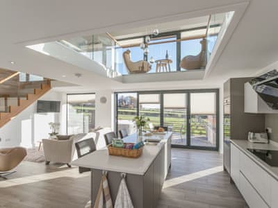 Contemporary open-plan living space | The Lookout - Broadstone Barns, Ticknall, near Derby