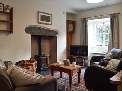 Cosy living room with multi-fuel burner | Coopers Cottage, Low Wood, near Ulverston