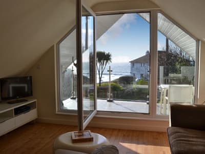 Wonderful sea views from the lounge | The Ravine, Heybrook Bay, near Plymouth
