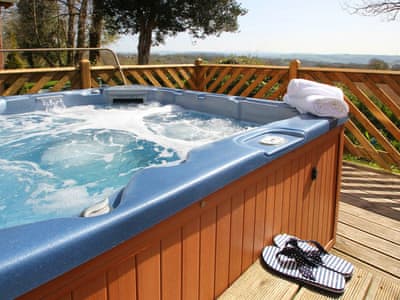 Decked patio area with Hot tub | Dartmoor 3, Honicombe, near Callington