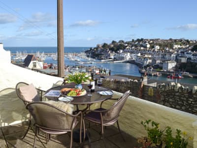 Sitting out area with lovely views | Samphire Cottage, Brixham