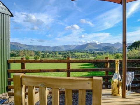 Glorious views of the beautiful surrounding area, from the sitting out area | Skiddaw - Lake View Shepherds Huts, Millbeck, near Keswick