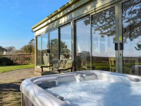 Private hot tub | Sea View Lodge, Rousdon, near Lyme Regis