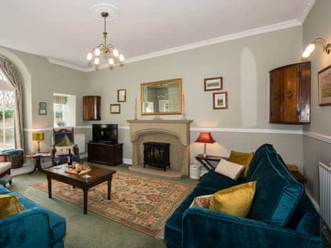 Sumptuous spacious living room with antique furniture | The Coach House, Fremington, near Richmond