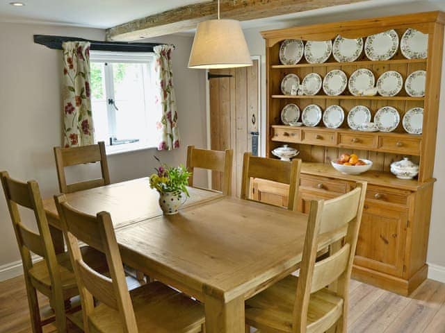 Characterful dining room with beams | Sunnyside, Ludham, near Wroxham