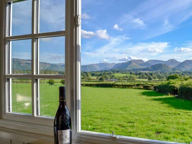 Picturesque outlook from the picture window | Skiddaw - Lake View Shepherds Huts, Millbeck, near Keswick