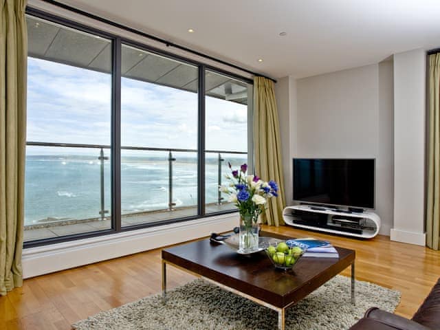 Living area | The Penthouse Bay View - Nassau Court, Westward Ho!