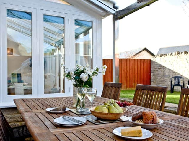 Outdoor area | Pebble Beach Cottage, West Lulworth