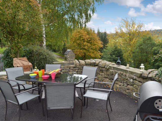 Sitting out area | Water Bailiffs Lodge - Lumsdale Cottages, Lumsdale, Tansley Wood, near Matlock