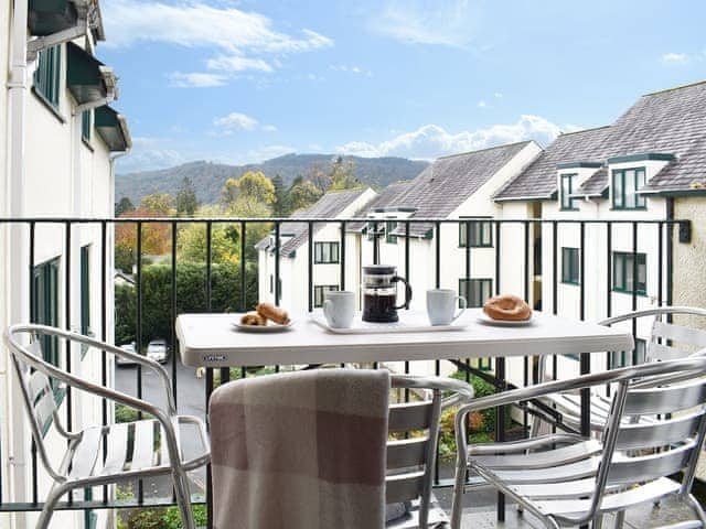 Enjoy breakfast on the balcony and admire the view of Claife Heights | Claife View, Bowness-on-Windermere