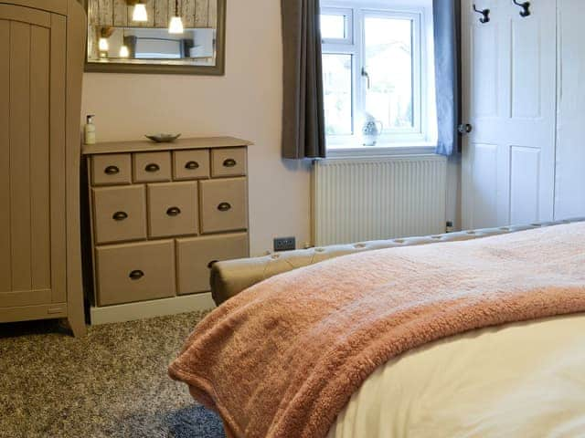 Lovely and bright bedroom with a king sized bed | Thorpe Cottage, Masham