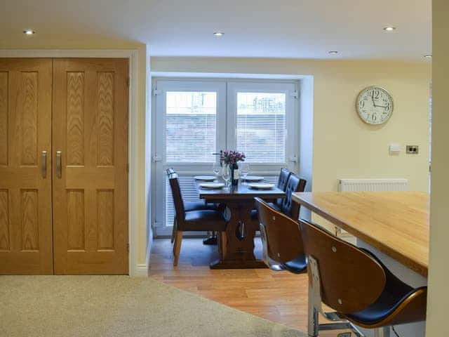 Modest dining area and adjacent kitchen | The Hideaway, Sleights, near Whitby