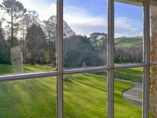 Fantastic views across the garden and grounds | Tristan&rsquo;s - Lanwithan Manor Apartments, Lostwithiel