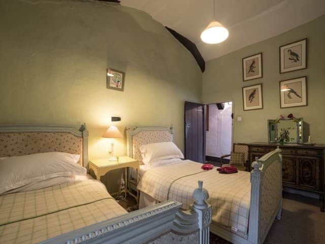 Twin bedroom | The Old Priory Cottage, Dunster, near Minehead
