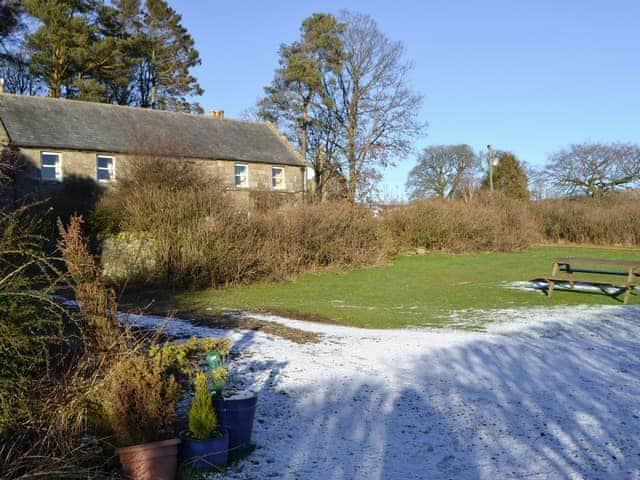 A winters view of the holiday home | Birch Cottage, Oak Cottage - Whitelee Farm, Bryness, near Otterburn