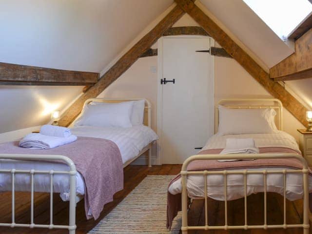 Lovely bedroom with twin beds | West House Farm, Muston, near Filey