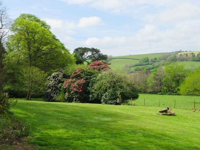 View from Tristan&rsquo;s of south facing garden and across the Fowey valley | Isolda&rsquo;s, Tristan&rsquo;s - Lanwithan Manor Apartments, Lostwithiel