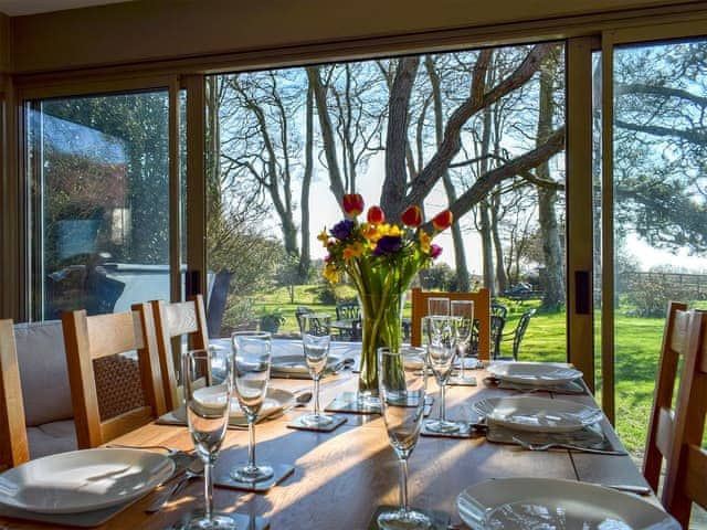 Dining area | Sea View Lodge, Rousdon, near Lyme Regis