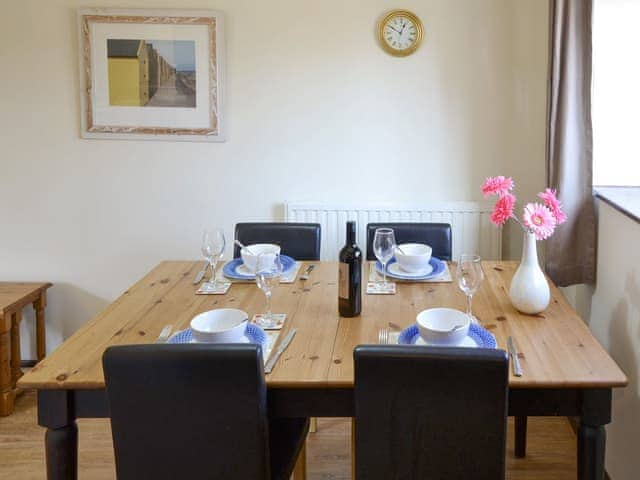 Stylish dining area | Wallages Cottage - White House Farm Holiday Cottages, Knapton, near North Walsham