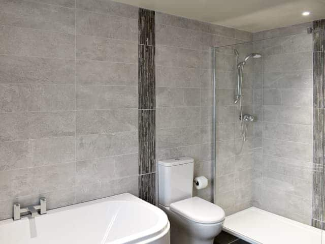 Family bathroom with bath and separate shower cubicle | New House, Windermere