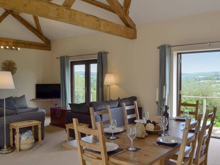 Delightful open plan living space with glorious views | The Barn - Smiths Farm Cottages, Charmouth, near Lyme Regis