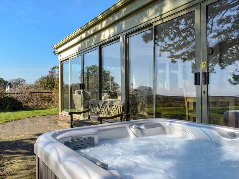Private hot tub | Sea View Lodge, Rousdon, near Lyme Regis
