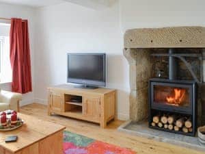Cosy living room with wood burner | Rosie&rsquo;s Cottage, Near Lochwinnoch