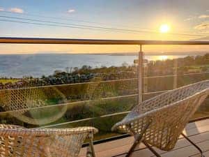 Stunning sunset views from the sitting out area | Little Beach - Drumbain, Near Gatehouse of Fleet