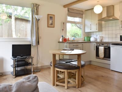 Convenient open-plan living space | Chalet 3 - Mount Hawke Holiday Bungalows, Mount Hawke, near Redruth