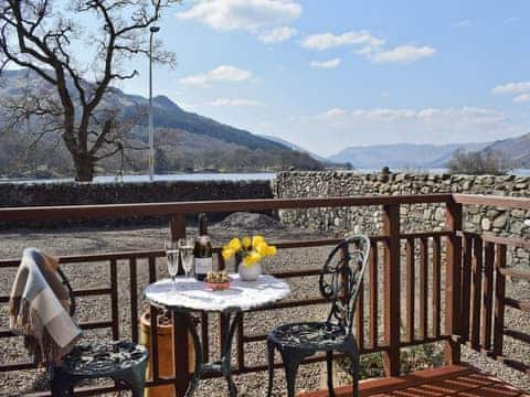 Sitting out area with stunning views | Lochearnside Lodge, St Fillans, near Crieff