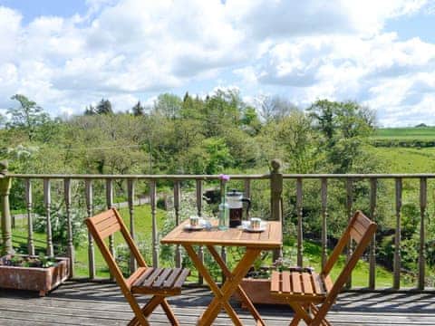 Lovely rural views from the patio | Low Floweryhirst Cottage, Roweltown, near Brampton