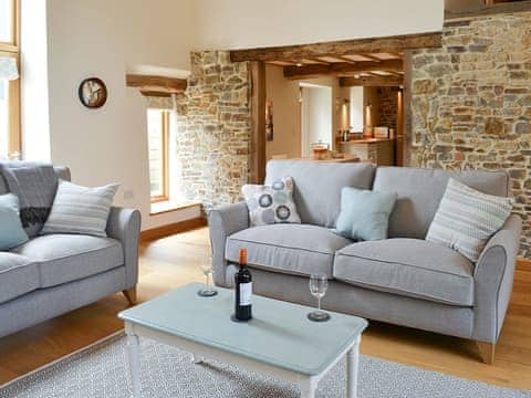 Stylish living area | The Oak Stall - Higher Blagrove Farm Cottages, East Worlington, near South Molton