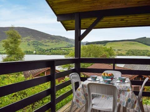 Decking area with wonderful views | Lochearn View Lodge, Lochearnhead, near Callander