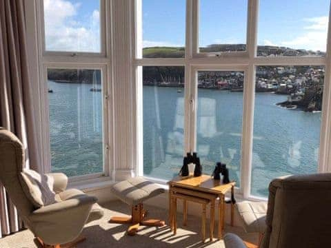 The large bay window offers spectacular views | St Catherines Court No 7, Fowey