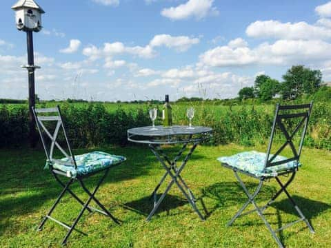 Sitting out area with wonderful view | Acres View, Caythorpe, near Nottingham