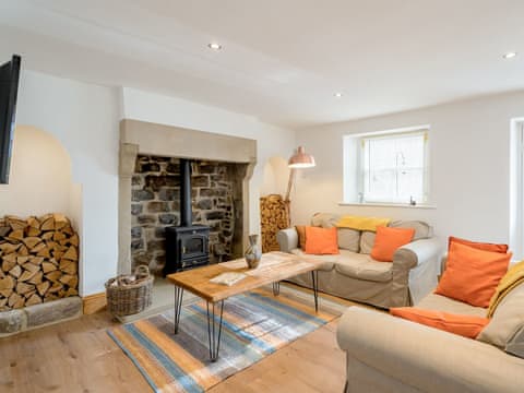 Delightful living room with wood burner | The Cottage, Pateley Bridge, near Harrogate