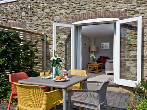 Sitting-out-area | Weatherbury - Greenwood Grange Cottages, Higher Bockhampton, near Dorchester