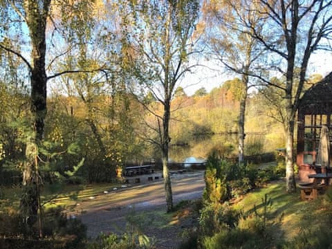 Lovely view down to the Loch | Eilean - Tullochwood Lodges, Rafford, near Forres