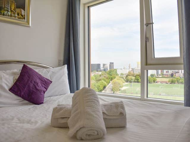 Relaxing double bedroom with stunning views | Gunwharf Quays Apartments - The One Bedroom &rsquo;A&rsquo; - Gunwharf Quays Apartments , Gunwharf Quays, near Portsmouth