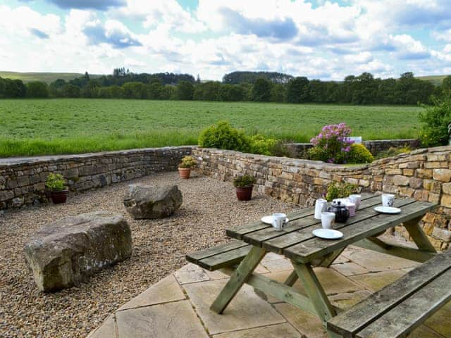 Fully enclosed garden with furniture | The Stable - Knoppingsholme Cottages, Tarset, near Bellingham