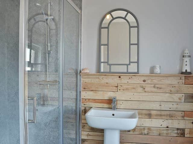 Bathroom with bath and shower cubicle | The Beach House, St Annes-on-the-Sea