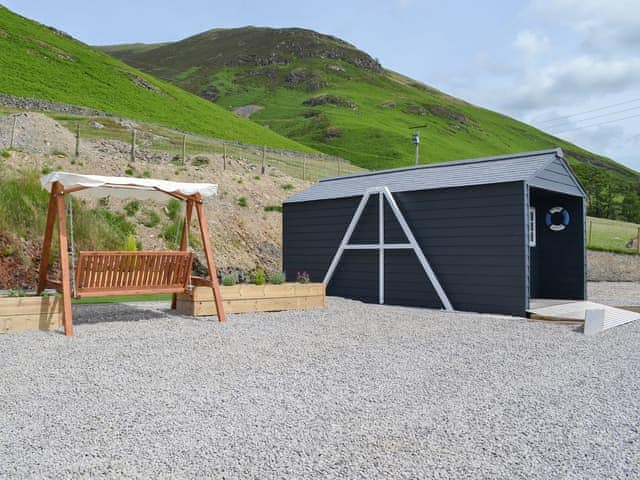 Outdoor area | The Rocking Lodge - Doddick Farm Cottages, Threlkeld, near Keswick