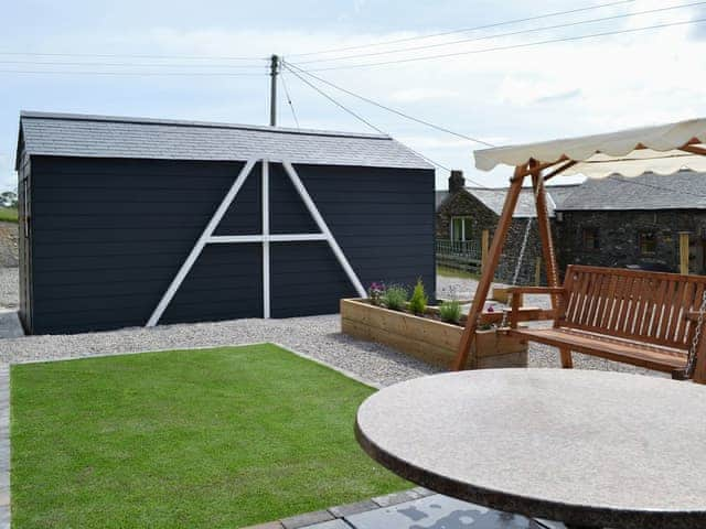 Outdoor area | The Rocking Lodge - Doddick Farm Cottages, Threlkeld, near Keswick