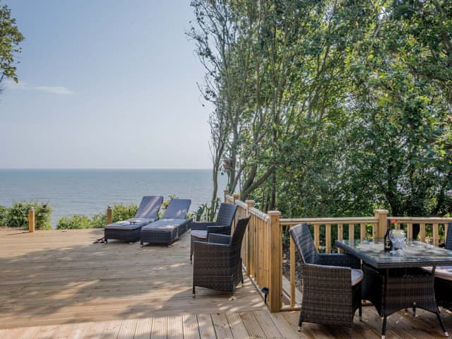 Outdoor area with stunning sea views | Beach Retreat, Corton, near Lowestoft