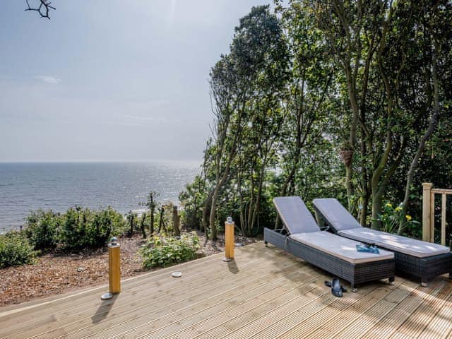 Outdoor area with stunning sea views | Beach Retreat, Corton, near Lowestoft